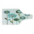 thumbnail image 1 of Green Flower Cutting Board, Grunge Floral Doodles Circles and Lines Pattern Geometric Design Retro Leaves, Tempered Glass Cutting and Serving Board, Wine Bottle Shape, Multicolor, by Ambesonne, 1 of 1