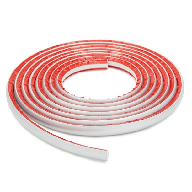 Silver Flexible Plastic Rubber Wall Edge Trim, Self Adhesive Flexible