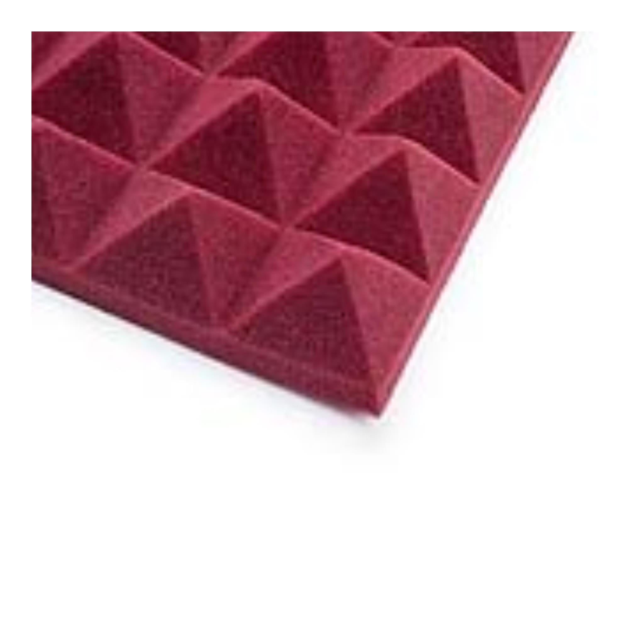 Gator GFW-ACPNL1212P-2PK Pair of 2 Inch - Thick Acoustic Foam Pyramid Panels 12x12 Burgundy