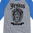 thumbnail image 3 of Instant Message - Jesus Is King Lion - Toddler & Youth Raglan Graphic T-Shirt, 3 of 5