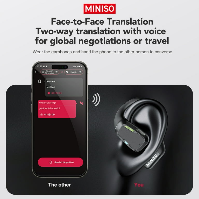 Traducteur Casque - Translator Earbuds Pour Traduction En Temps Réel Avec écran Tactile LCD