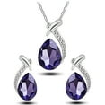 thumbnail image 1 of Censtreet Fashionable Zircon Crystal Pendant Earrings Necklace Two-Piece Set for Women, Simple and Niche Water Droplet Jewelry Necklace Set, 1 of 7