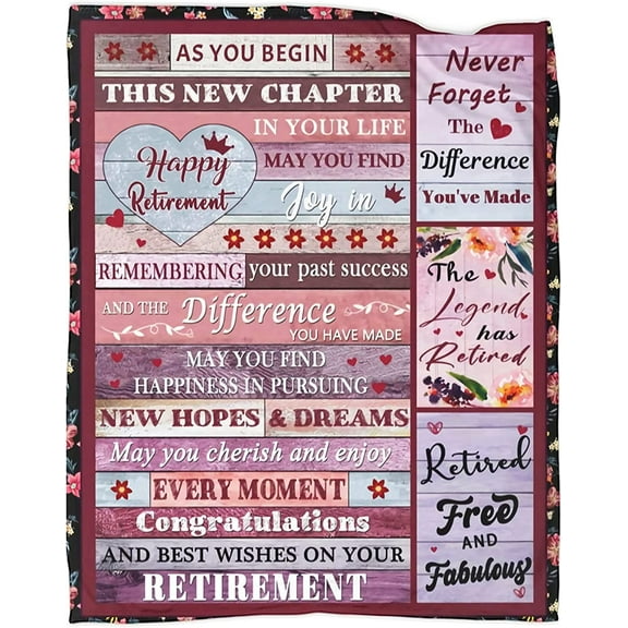 Retirement Gifts for Women Retirement Blanket Retired Throws Blankets Farewell Gifts for Coworker Boss Nurses Teacher 50*60 in