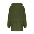 thumbnail image 6 of Windbreaker Jacket Women Plus Size New Womens Rain Jacket Packable Fashion Lightweight Outdoor Climbing Coat with Hood Casual Waterproof Outerwear Army Green XXL, 6 of 8
