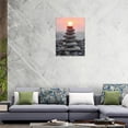 thumbnail image 5 of Zen Wall Art Stone Sunrise Pictures Wall Decor Zen Decor Canvas Print Yoga Spa Meditation Painting Calming Home Decorations Artwork For Spiritual Room Office Living Room Bedroom Bathroom 12"x16", 5 of 6