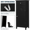 thumbnail image 6 of Small Bathroom Storage Cabinet, Narrow Storage Organizer with Drawer & Single Door, Adjustable Shelves, Freestanding Slim Cabinet for Small Space, Bathroom & Living Room, Black, 6 of 18