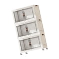 thumbnail image 3 of Abbracc Foldable Storage Cabinet Fashion Portable for Farmhouse Drawing Room Kitchen White 3 Layers 75 cm, 3 of 9