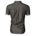 thumbnail image 3 of SCSAlgin Mens Short Sleeve Button Down Denim Shirt Western Work Casual Shirts for Men, 3 of 3