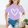 thumbnail image 2 of CFXNMZGR Toddler Girls Short Sleeve Shirts Girls' Short Sleeve Graphic T Shirt (Purple,5-6 Years), 2 of 4