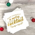 thumbnail image 3 of Have Yourself A Merry Little Cocktail Party Napkins - White and Gold, by ForYourParty.com, 3 of 5
