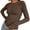 Y1-Coffee, variant on Women's T-Shirts Basic Tops Long Sleeve with Thumb Holes Solid Crew Neck Summer Outfits Fashion Clothes 2026 White
