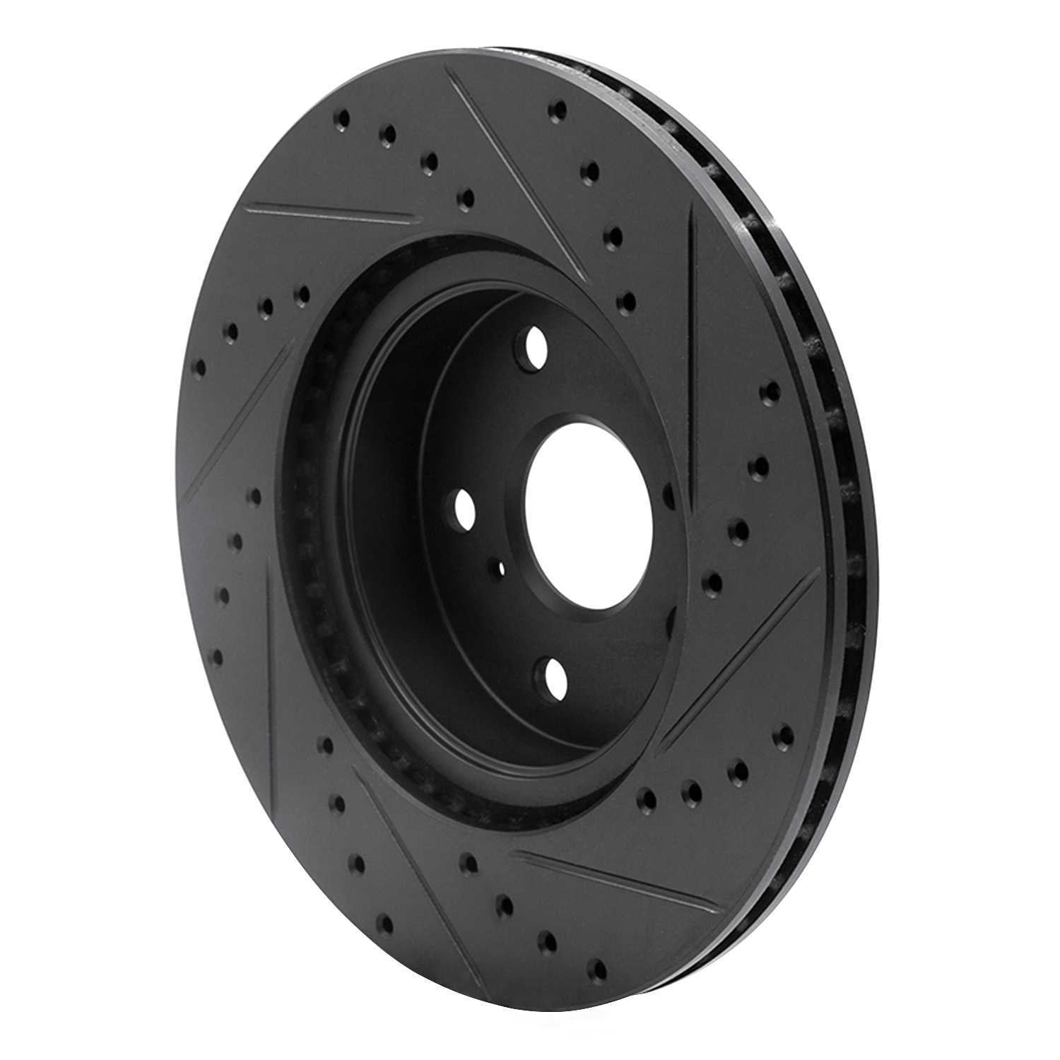 Dynamic Friction Company 633-76028L DFC Brake Rotor - Drilled And Slotted - Black