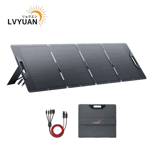LVYUAN 200W Solar Panel Foldable Solar Panel Charger with Adjustable Kickstands Portable Waterproof IP67 22.5% High Efficiency for RV, Camping, Home, Outdoor, Power Station, off Grid