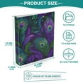 thumbnail image 5 of Peacock Feathers Pattern 3 Ring Hardcover Binders 1.5in Round Rings for Letter-Size Folder Paper Organizer Pockets for Office Student Recipe, 5 of 9