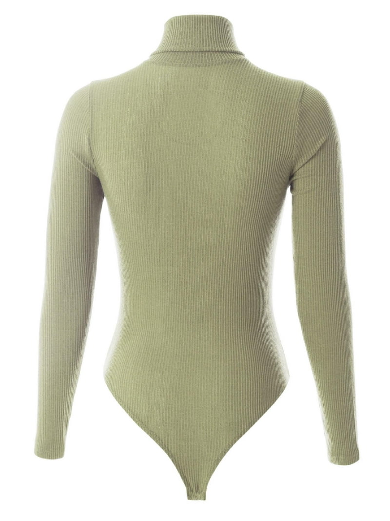 MixMatchy Women's Long Sleeves Ribbed Sweater Turtleneck