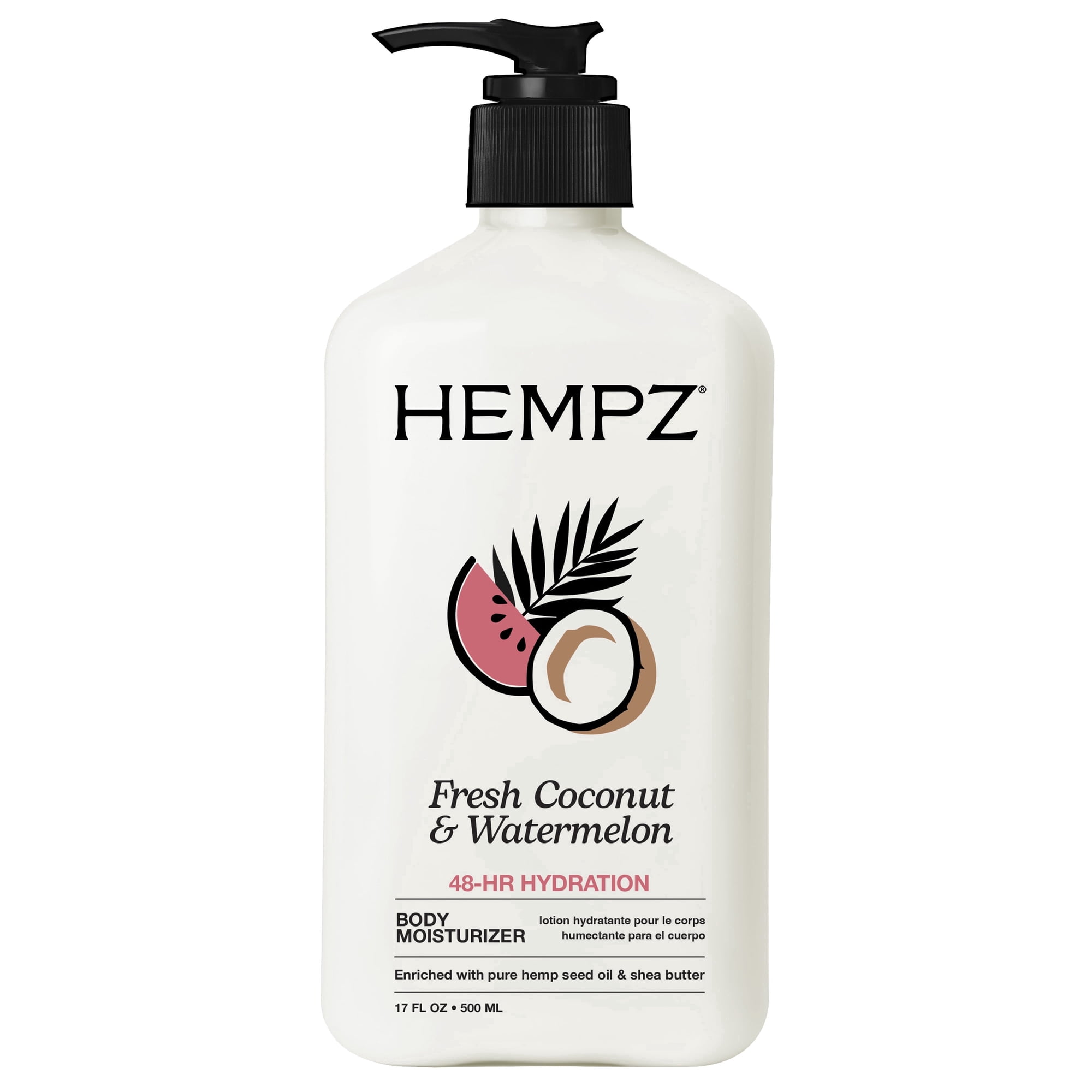 Hempz Fresh Coconut & Watermelon Moisturizing Body Lotion for Dry Skin, 17 fl oz