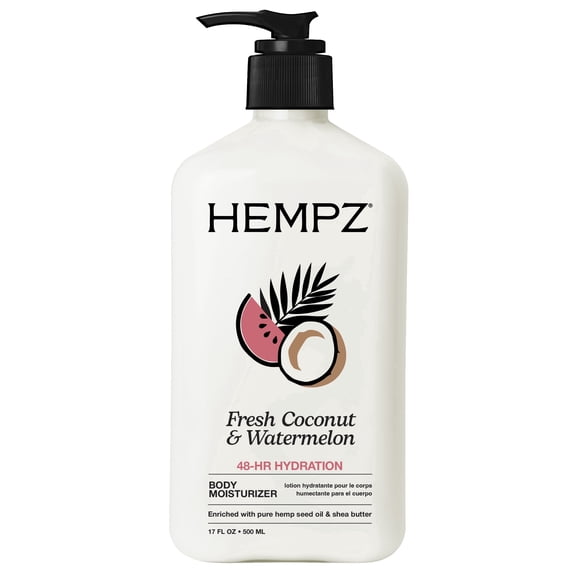 Hempz Fresh Coconut & Watermelon Moisturizing Body Lotion for Dry Skin, 17 fl oz