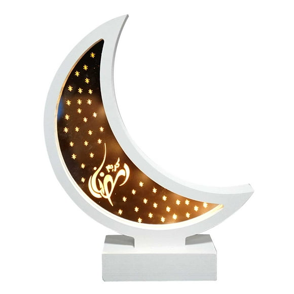 Fawoonu Decorative Wooden Moon Lamp for Ramadan - Elegant Handcrafted Eco-Friendly Accent Light with Acrylic Shade, Available in Various Sizes, Perfect for Home Decoration