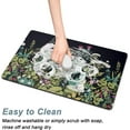 thumbnail image 5 of Coffee Mat, 16" x 24" Cute Flower Theme Coffee Bar Mats for Espresso Machine Station Accessories and Organizer, Hide Stain Rubber Backed Absorbent Dish Drying Pad for Kitchen Counter, Black, 5 of 7