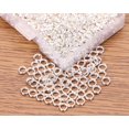 thumbnail image 2 of Small Double Loops Split Rings Metal Jump Rings Connector for Key Ring Chain Tassel Charms Keys Organization DIY Craft Necklace Earring Bracelet Ornament Jewelry Making, 900PCS (Silver, 4mm) Silver, 2 of 5