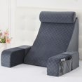 thumbnail image 1 of Almohada de Lectura Vekkia con Brazos Ajustables y Respaldo Gris de 21", 1 of 7