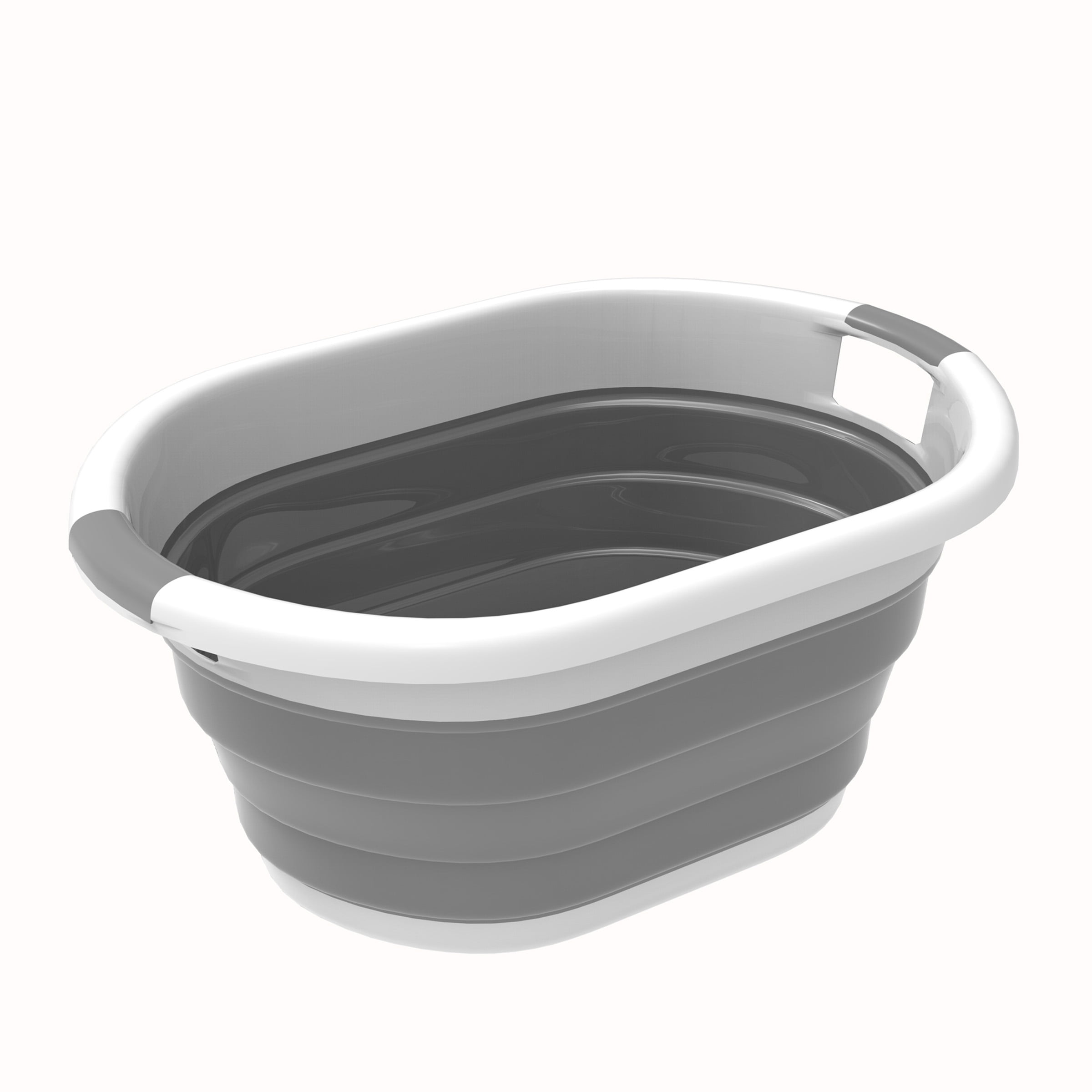 Lavish Home Pop-up Plastic/Rubber Collapsible Basket for Ice, Storage, and More for Adult(Gray)