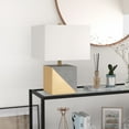 thumbnail image 2 of Evelyn&Zoe Severin 18.5" Tall Gold-Dipped Concrete Table Lamp with Fabric Shade in Gold and Concrete/White, 2 of 9