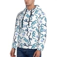 thumbnail image 3 of Kdxio Hand Drawn Snake Print Mens Casual Hooded Collar Drawstring Hoodies Pullover Sweatshirts Casual Long Sleeve Shirts-X-Large, 3 of 7