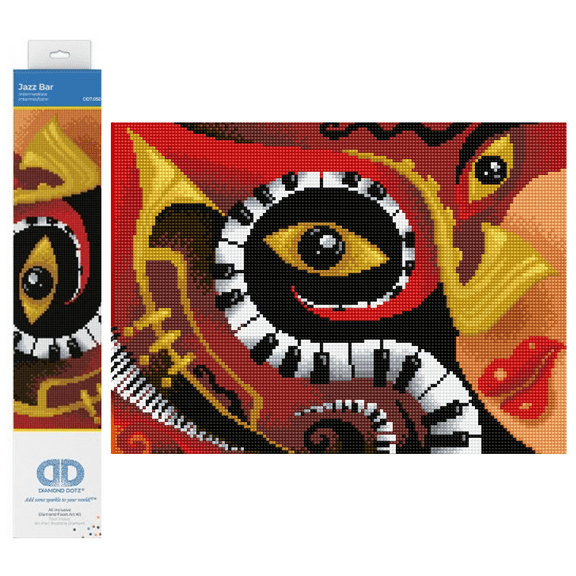Diamond Dotz Jazz Bar Music Diamond Painting Kits for Adults - Diamond Art Kits a Relaxing Creative Craft Kit with Dotz Gems 16"x12"