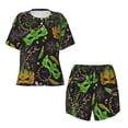 thumbnail image 4 of Lsque Carnival Mardi Gras3 Women's Short-Sleeved Pajama Set - 2 Piece Soft and Lightweight Sleepwear Set-3X-Large, 4 of 9