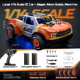 thumbnail image 7 of DEERC 1/14 Fast Brushless RC Car for Adults, Max 46+ mph Off-Road Truck, 4WD Waterproof RC, High Speed Remote Control Car, 2 * 3S Lipo, All Terrain RC Truggy for Snow, Sand & Mud, 7 of 7