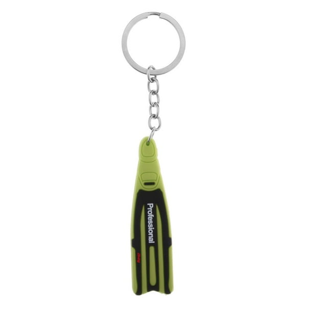 Llavero de silicona con aletas, llavero, llavero, llavero, dije, joyería, recuerdo Pasto verde