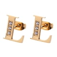thumbnail image 1 of Aretes Mujer LuckyLy, Inicial Letra A, Acero Inoxidable con Oro 18k y Zirconia Cúbica, Modelo Tina dorado UNITALLA, 1 of 7