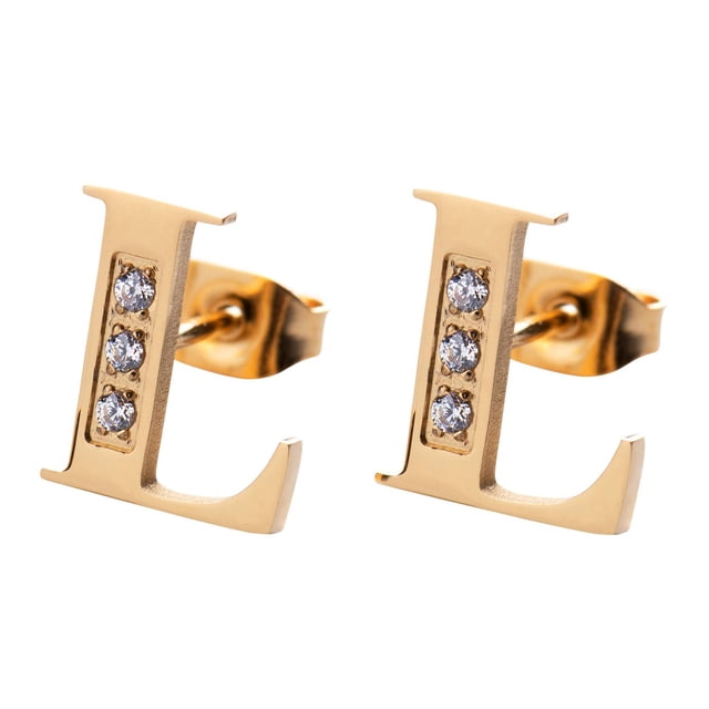 Aretes Mujer LuckyLy, Inicial Letra A, Acero Inoxidable con Oro 18k y Zirconia Cúbica, Modelo Tina dorado UNITALLA