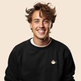 thumbnail image 4 of Dalix Cappuccino Embroidered Fleece Crewneck Long Sleeve Sweatshirt Mens in Black 2XL XX-Large, 4 of 5