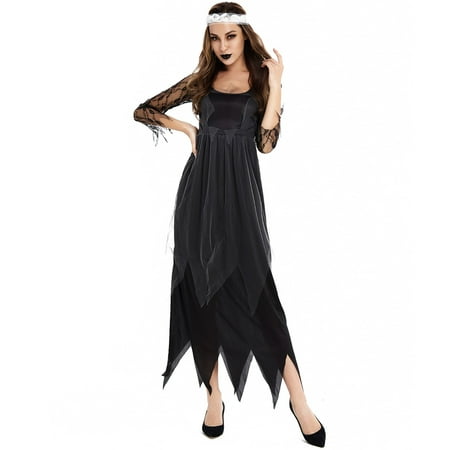 

festival Costumes For Women Disfraz De Para Mujer Scrub Top Women s Plus Sweater Dress 3X Women s Dress Dark Bridal Costume Cosplay Stage Dress Costume Formal Shirts 14 / 16 (XXL Black) TBKOMH
