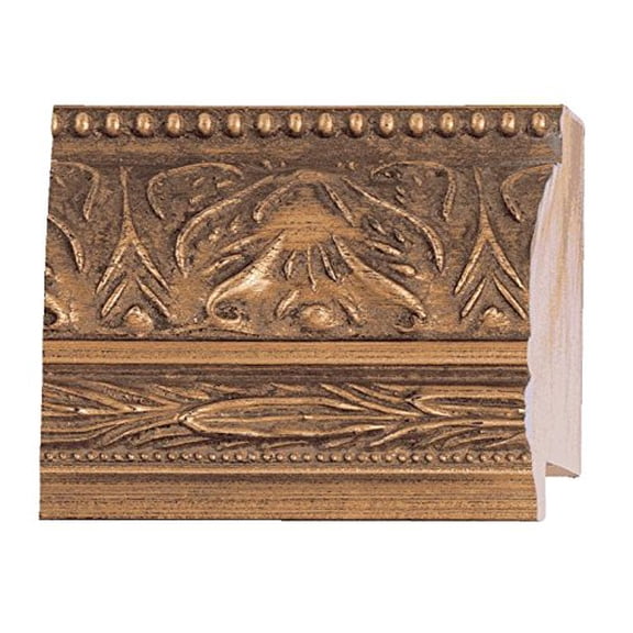 Picture Frame Moulding (Wood) 18Ft Bundle - Ornate Gold Finish - 2.5" Width - 7/8" Rabbet Depth