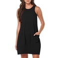 thumbnail image 2 of ZenCart Women's Sleeveless Dress Summer Casual Mini Tank Dress with Pockets Loose Beach Vacation Crew Neck Sundress, 2 of 8