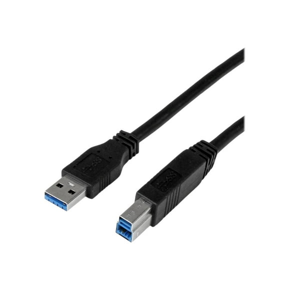 StarTech.com USB 3.0 B 3,3 USB 3.0 A 1m 3 ft Câble to B Certifié - Câble USB 3 - 1x USB 3.0 A (M), 1x (M) - 1 Mètre, Noir (USB3CAB1M) - Câble USB Type B (M) à USB Type A (M) - USB 3.0 - ft - Moulé - Noir - pour P/N: Hb31c2a2cp