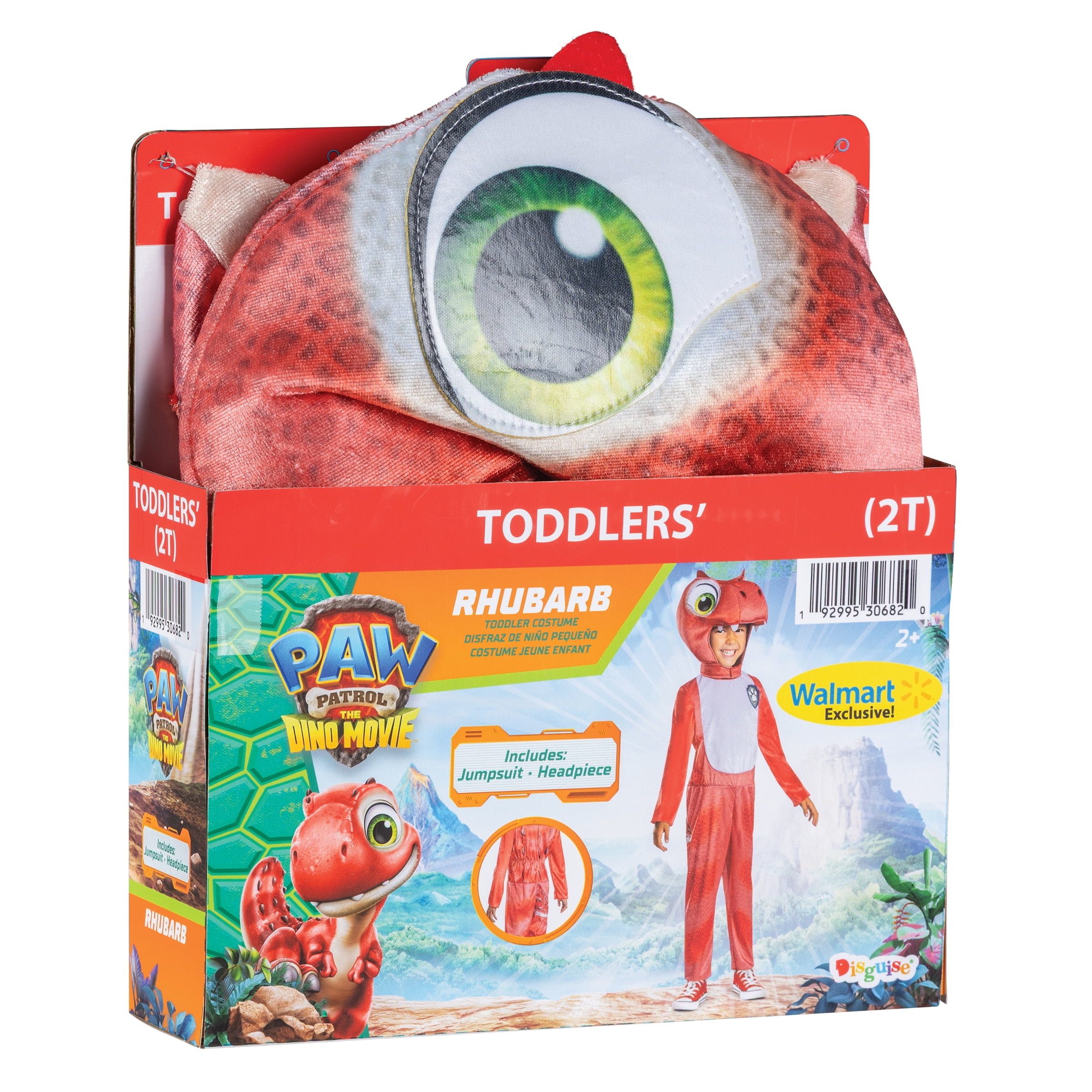Paw Patrol Rhubarb Dino Halloween Costume for Children, Toddlers Size 2T, by Disguise
