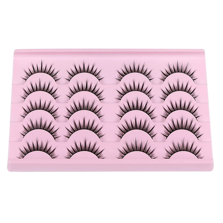 Manga Lashes Natural Look False Eyelashes Anime Lashes Mink Wispy Fluffy  Spiky 3D Volume Eyelashes Pack Korean Japanese Asian Cosplay Fake Eyelashes