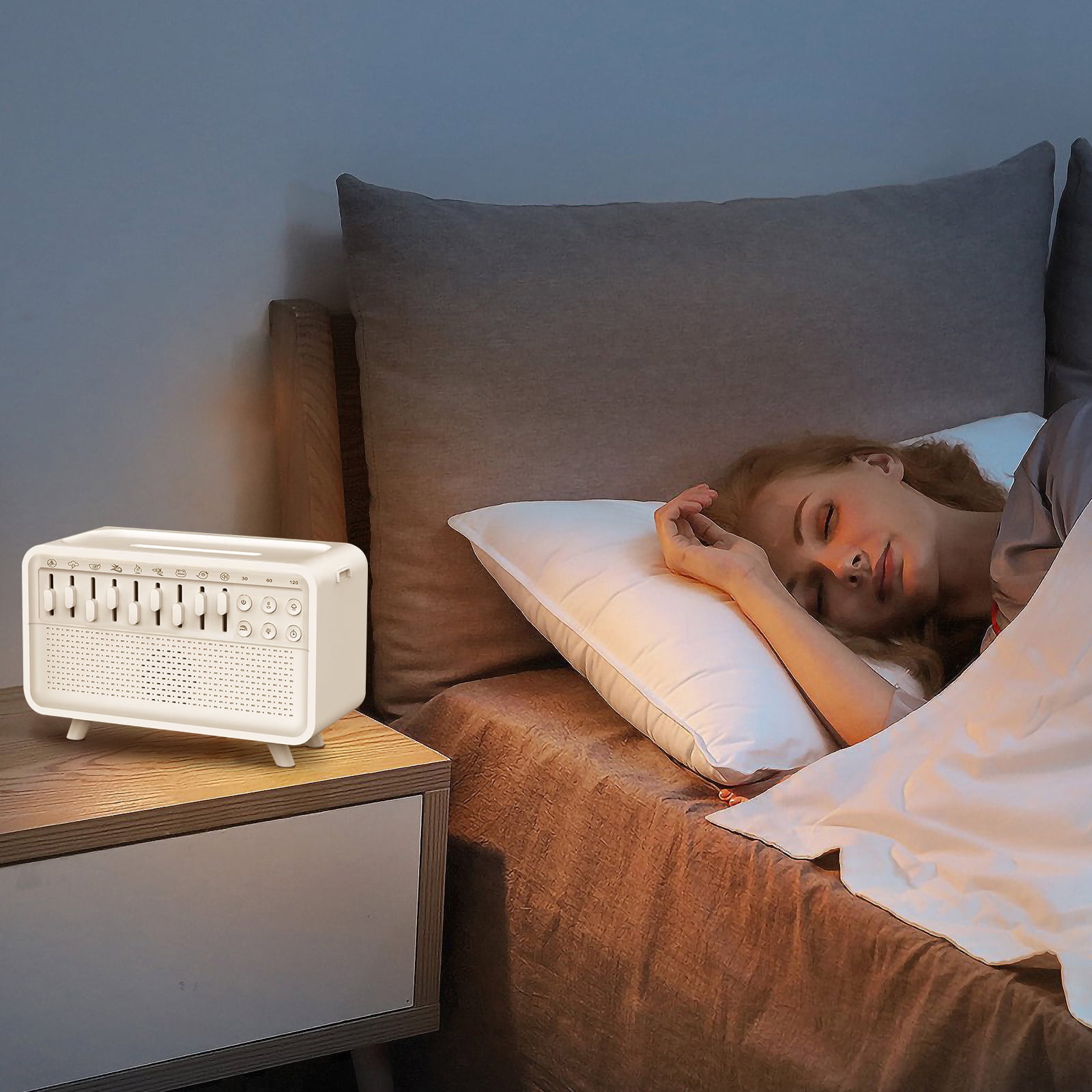 Led White Noise Bt Speaker Rechargeable Aroma Humidifier Night Light For Bedroom White Noise Speaker