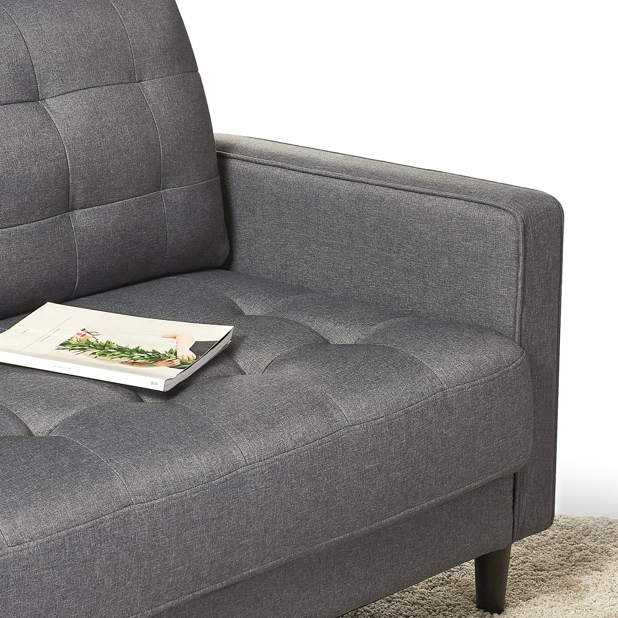 Zinus Benton 75" Sofa Couch, Dark Grey