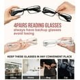 thumbnail image 6 of WEMOOTANTS 4 Packs Champagne Reading Glasses 5.0 for Women Narrow Rectangle Readers with Spring Hinges, 6 of 6