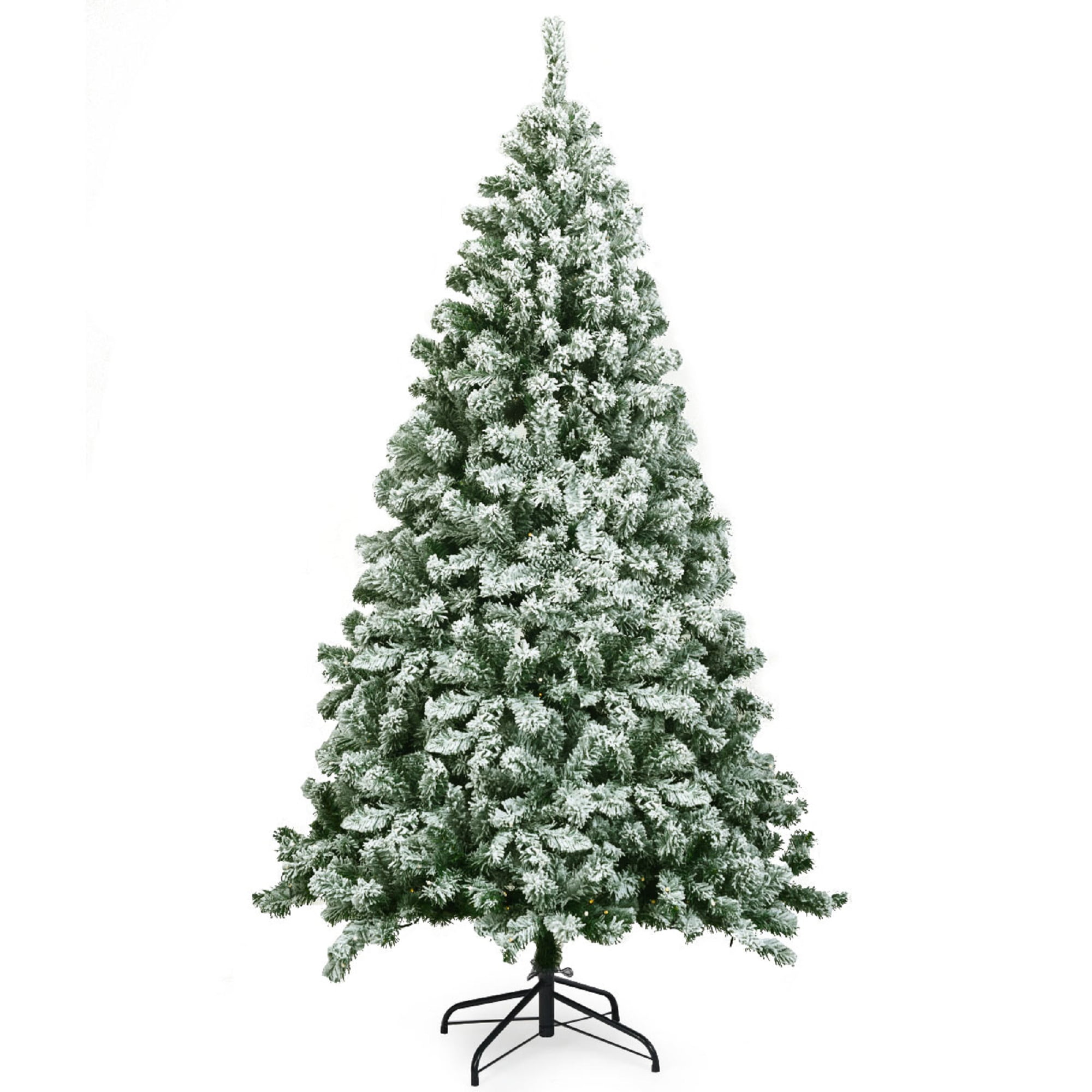 Costway 6FT Snow Flocked Artificial Christmas Tree Hinged w/928 Tips