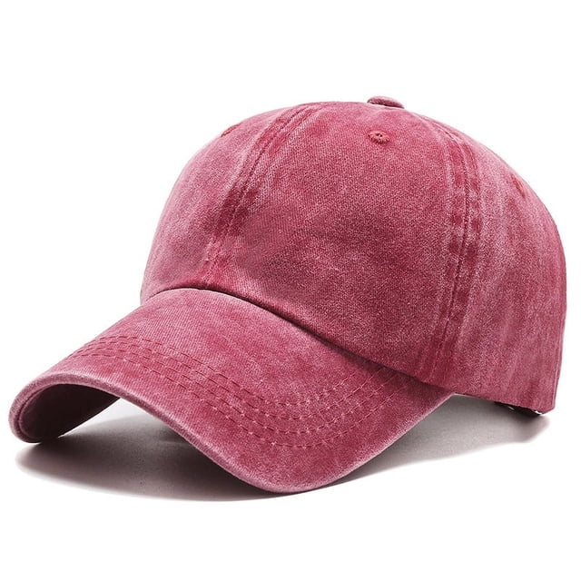 Gorra de béisbol unisex vintage lavada desgastada sarga ajustable sombrero rojo vino original clásico de perfil bajo sombreros de algodón sin construir
