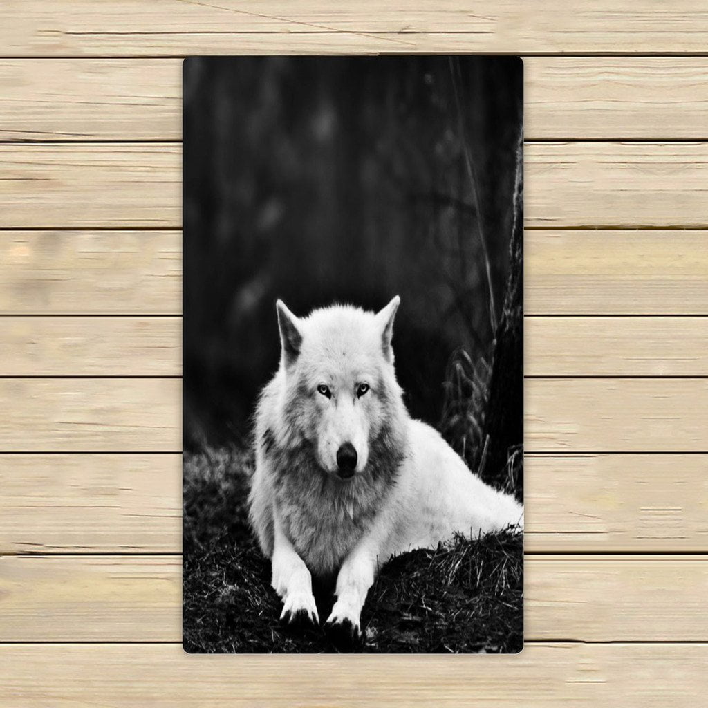 GCKG Wolves White Wolf Animals Towels,Beach Bath Pool Sprot Travel Hand