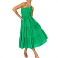 thumbnail image 1 of Qarigey Vestido largo de mujer estético sin mangas plisado un hombro vestido de noche Club playa vacaciones mujer ropa de verano Vestidos Verde claro M Qarigey AP011089-26, 1 of 6