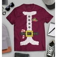 thumbnail image 3 of S4E Men's Santa Suit Elf Christmas Holiday Costume T-Shirt XXX-Large Maroon, 3 of 4