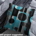 thumbnail image 2 of Manfei Vintage Black Blue Sewing & Crafting Fabric (1 Yard), Geometric Circle Stripe Home Decor Fabric by the Yard, Abstract Lines Fabric by the Yard, Stylish Living Room Decor, 2 of 6